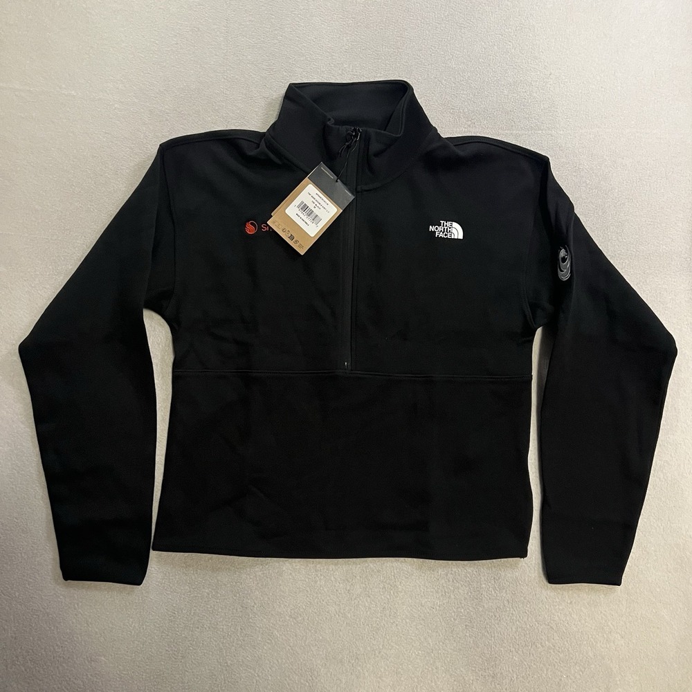 The North Face Double-Knit 1/2-Zip Fleece Women's Size Medium Black NF0A8C5H NWT